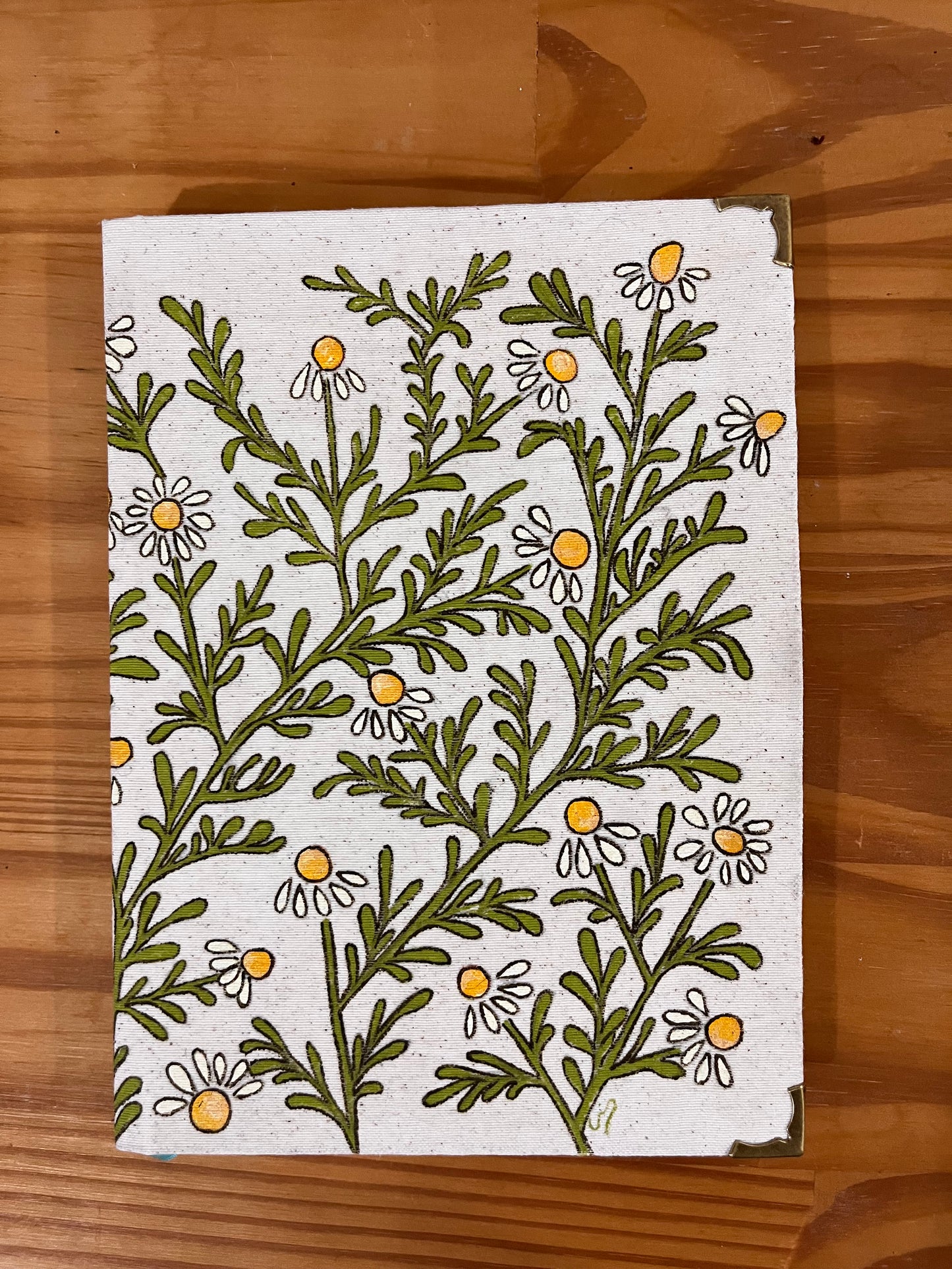 caderno artesanal camomila