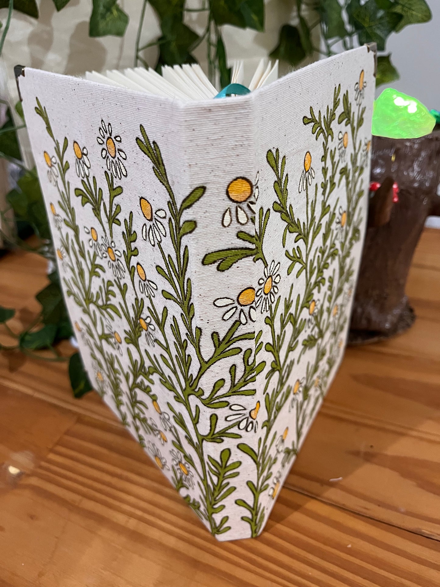 caderno artesanal camomila