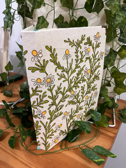 caderno artesanal camomila